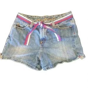 𝅺Arizona Jean Co Girl's Blue Med Denim Cotton Regular Fit Shorts EUC sz 14R